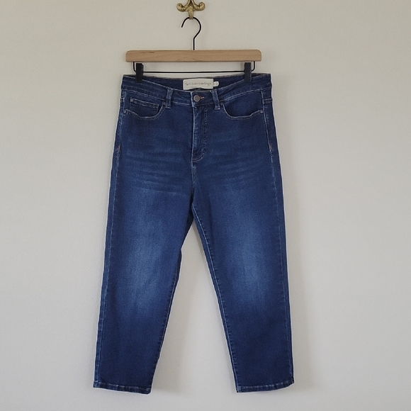 Soft Surroundings Denim - Soft Surroundings Dark Wash Straight Cropped Jeans Size 10P